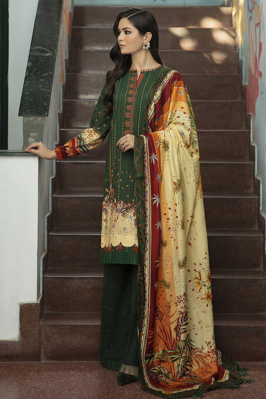 Picture of Jazmin - Design 04 Botanica Iris Viscose Slub Khaddar Winter Collection - Available at Raja Sahib