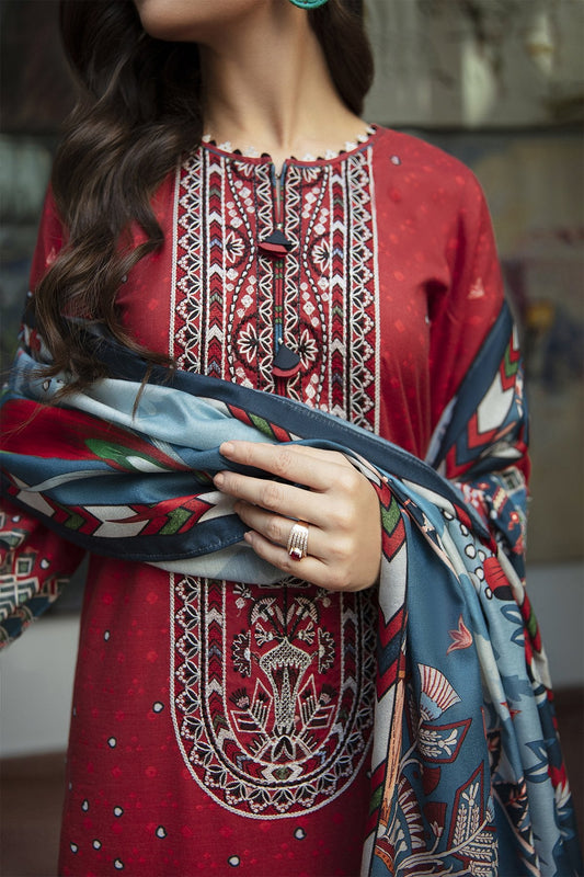 Picture of Jazmin - Design 07 Zeal Iris Viscose Slub Khaddar Winter Collection - Available at Raja Sahib