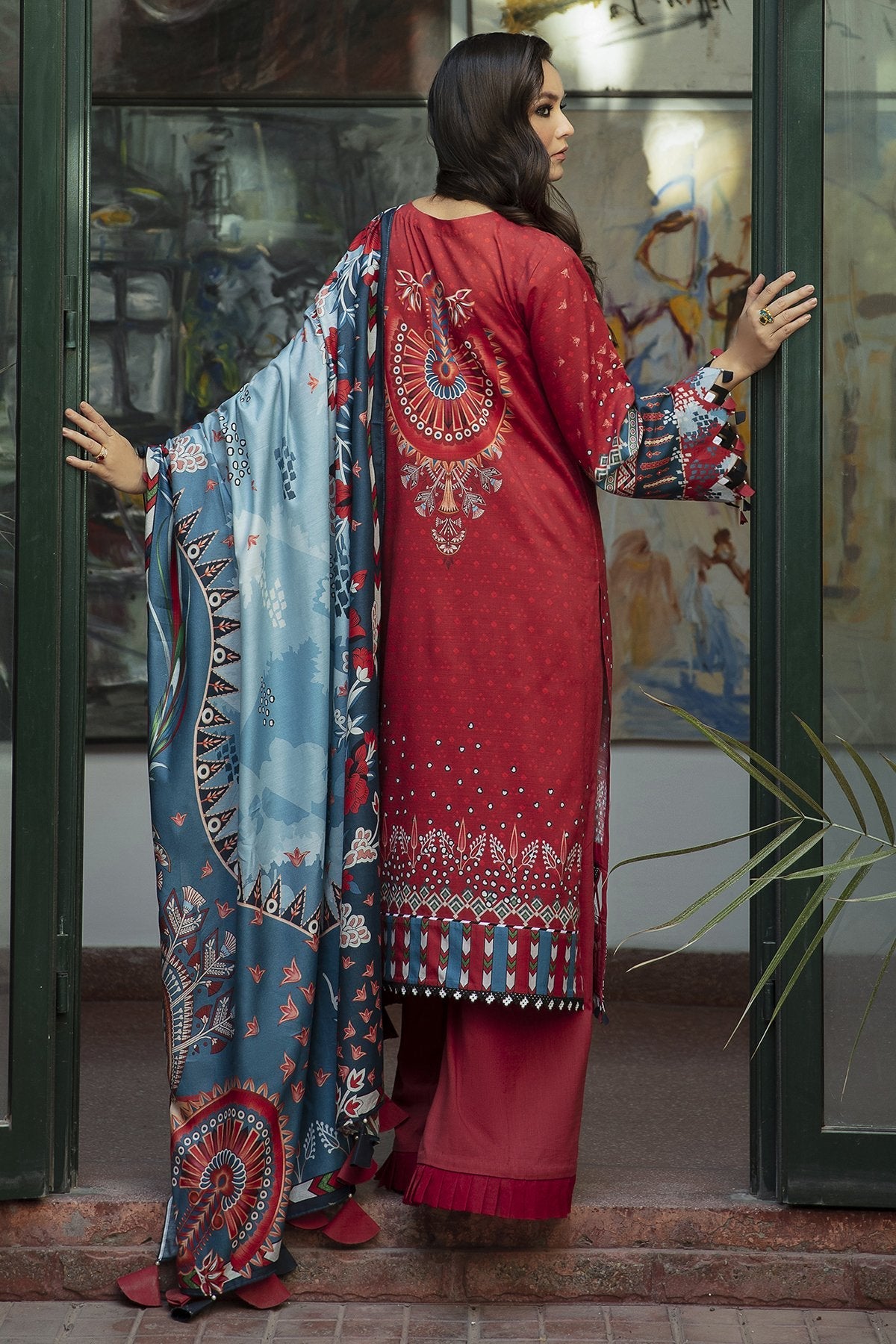 Picture of Jazmin - Design 07 Zeal Iris Viscose Slub Khaddar Winter Collection - Available at Raja Sahib