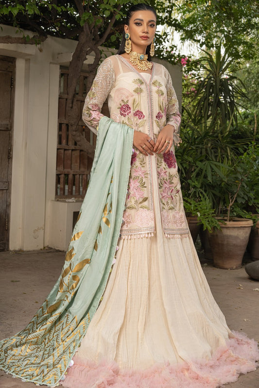 Picture of Rungrez - RNG 02 Marfil Mousseline Embroidered Collection - Available at Raja Sahib