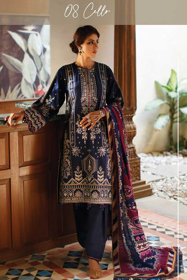 Picture of Baroque -08 Cello Winter Embroidered Collection - Available at Raja Sahib