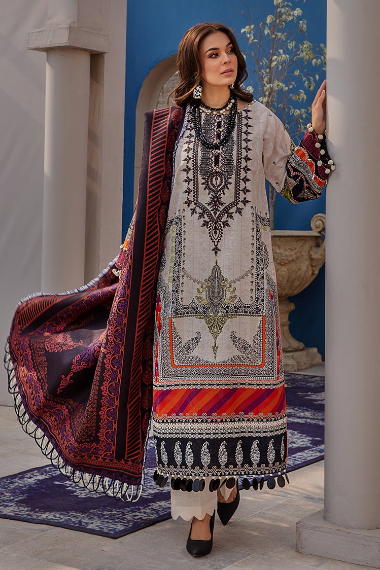 Picture of Ellena - KV1-01 Khaddar Winter Shawl Unstitched 3-PC Suit - Available at Raja Sahib