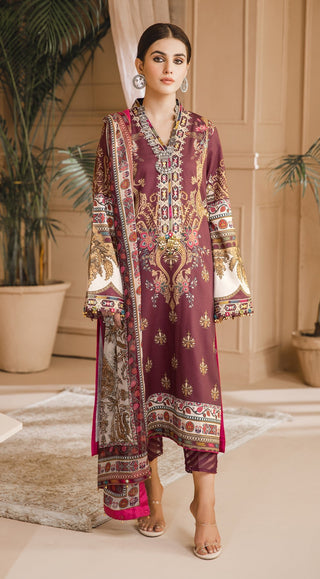 AEC21 09 Amaya Noor Bano Embroidered Cambric Collection