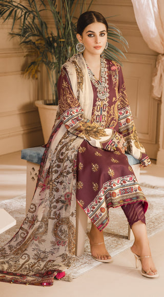 AEC21 09 Amaya Noor Bano Embroidered Cambric Collection