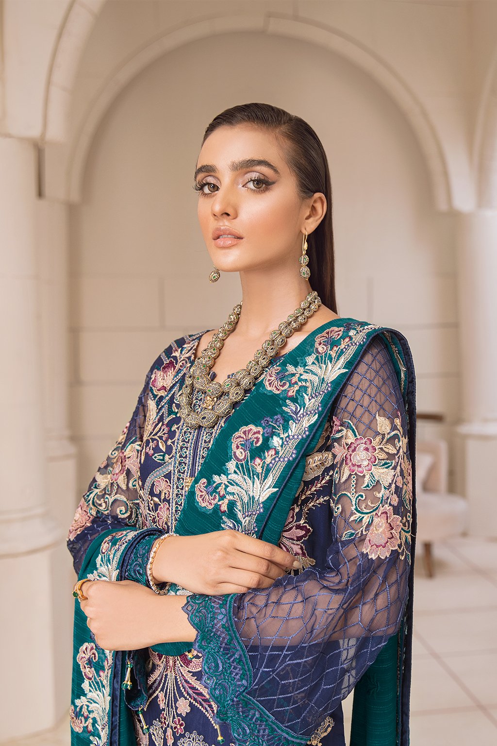 Picture of Ramsha - A 403 Chevron Embroidered Chiffon Collection Vol 4 - Available at Raja Sahib