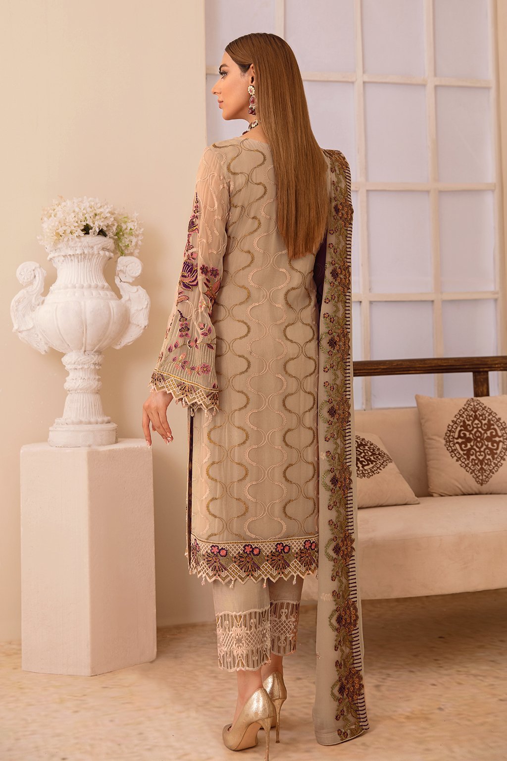 Picture of Ramsha - A 410 Chevron Embroidered Chiffon Collection Vol 4 - Available at Raja Sahib