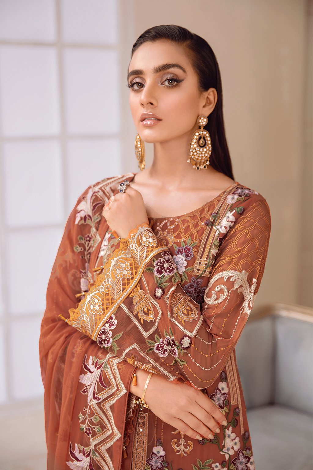 Picture of Ramsha - A 412 Chevron Embroidered Chiffon Collection Vol 4 - Available at Raja Sahib