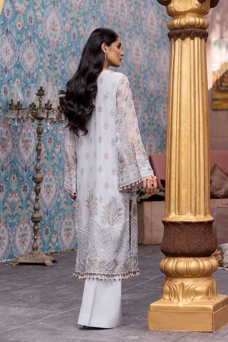 Picture of Flossie 09 Silver Frost Rang e Nua Luxury Chiffon Collection 2021 Vol 3 - Available at Raja Sahib