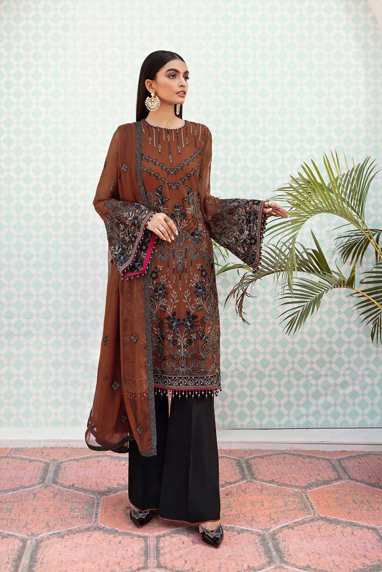 Picture of Flossie - 05 Flamingo Kuch Khas Embroidered Chiffon Collection Vol 10 - Available at Raja Sahib