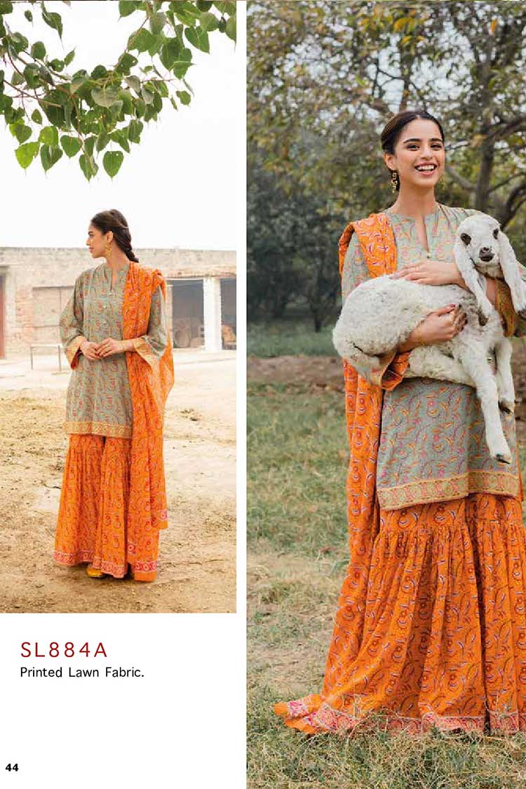 Picture of Gul Ahmed - 1 PC Printed Lawn Shirt SL884A Vintage Garden Summer Lawn Collection - Available at Raja Sahib