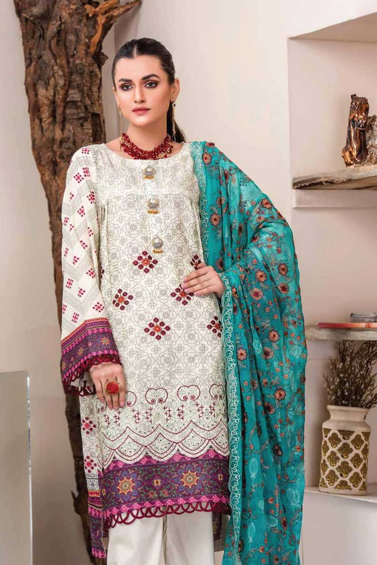 Picture of Riaz Arts - AH 02 Hoor Embroidered Lawn Karandi Collection Vol 7 - Available at Raja Sahib