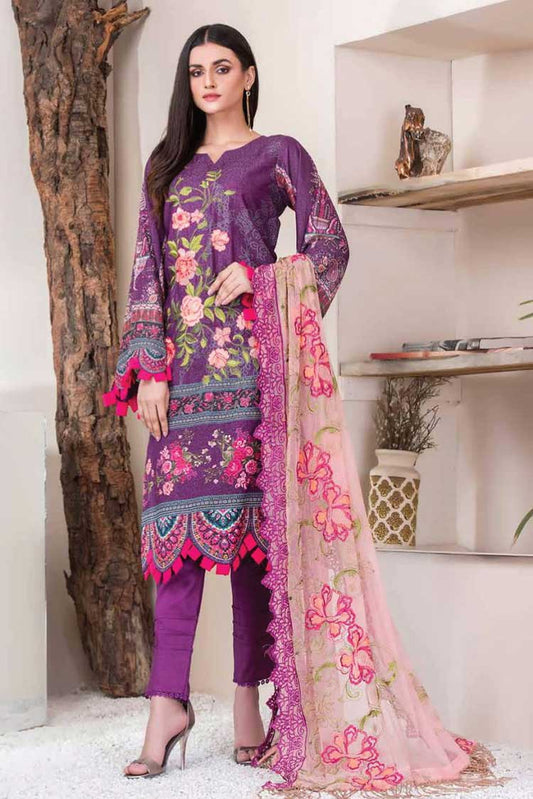 Picture of Riaz Arts - AH 03 Hoor Embroidered Lawn Karandi Collection Vol 7 - Available at Raja Sahib