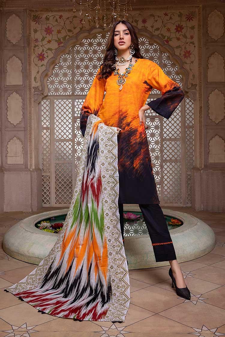 Picture of Regalia Textiles - RKCW 12 Khaddar With Cut Work Embroidered Dupatta Collection - Available at Raja Sahib