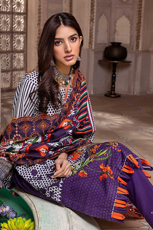 Picture of Regalia Textiles - RKCW 04 Khaddar With Cut Work Embroidered Dupatta Collection - Available at Raja Sahib