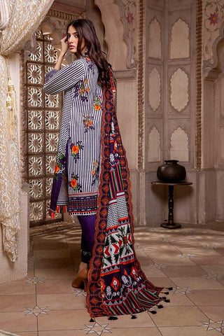RKCW 04 Khaddar With Cut Work Embroidered Dupatta Collection