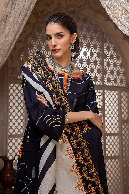 Picture of Regalia Textiles - RKCW 07 Khaddar With Cut Work Embroidered Dupatta Collection - Available at Raja Sahib