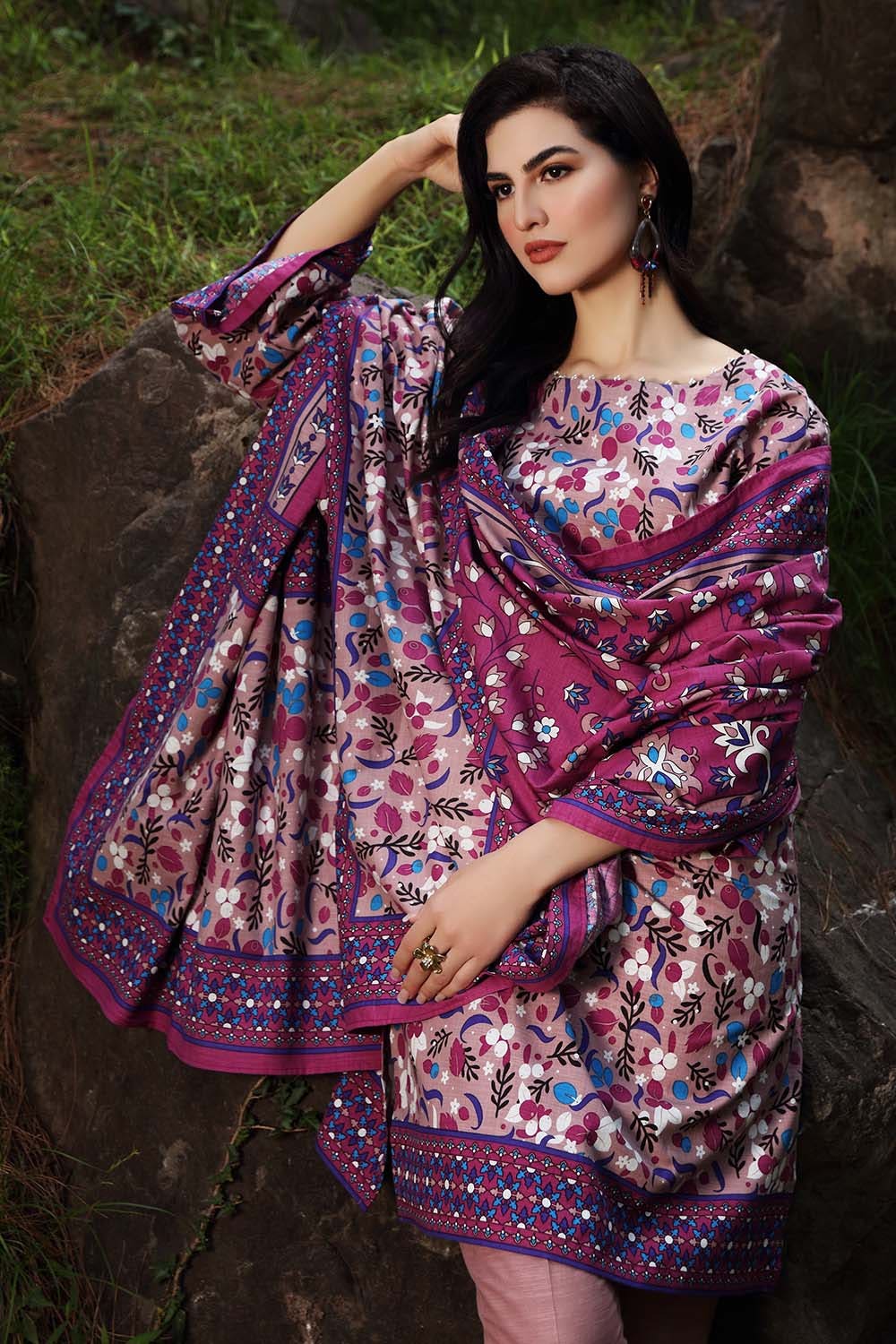 Picture of Gul Ahmed - 2PC Digital Printed Khaddar Suit TK12012B Fall Winter Collection - Available at Raja Sahib