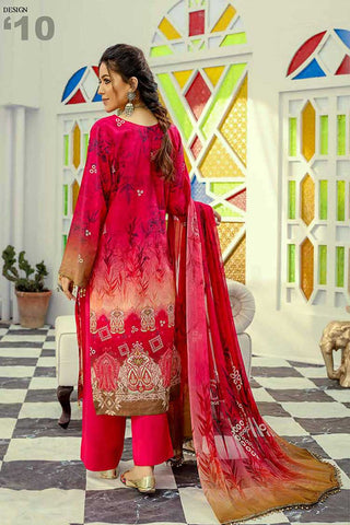 Design 10 Silver Series Embroidered Chunri Lawn Collection