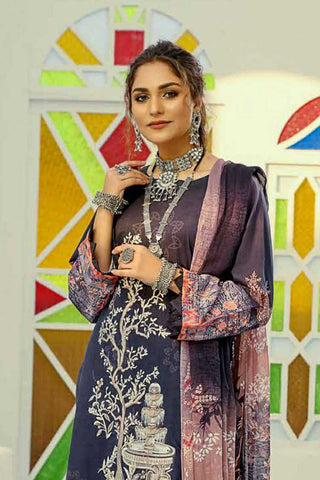 Design 02 Silver Series Embroidered Chunri Lawn Collection
