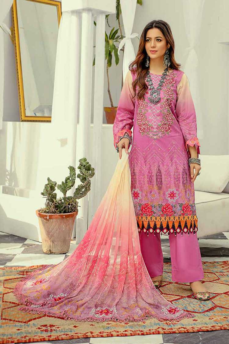 Picture of Riaz Arts - Design 07 Silver Series Embroidered Chunri Lawn Collection - Available at Raja Sahib