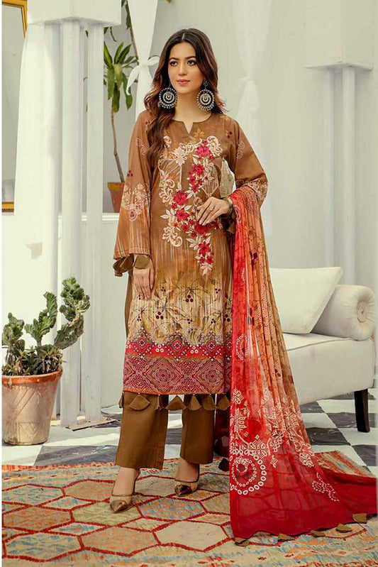 Picture of Riaz Arts - Design 08 Silver Series Embroidered Chunri Lawn Collection - Available at Raja Sahib