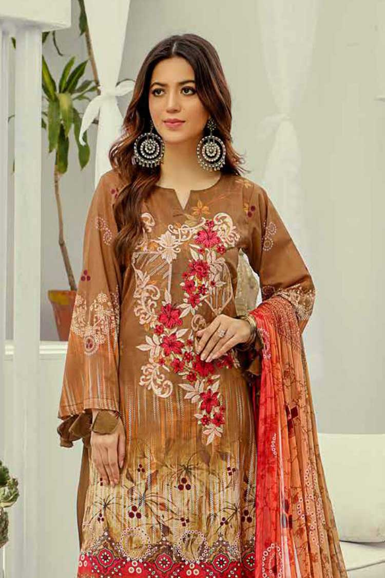 Picture of Riaz Arts - Design 08 Silver Series Embroidered Chunri Lawn Collection - Available at Raja Sahib