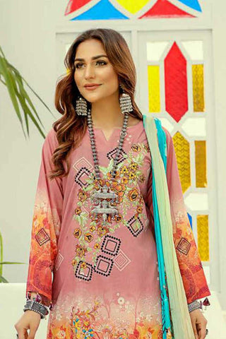 Design 09 Silver Series Embroidered Chunri Lawn Collection