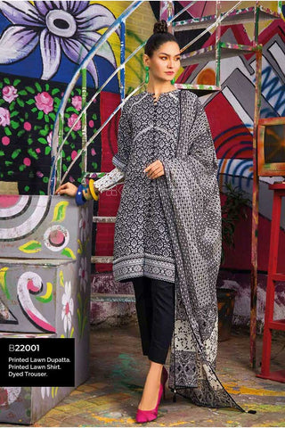 Gul Ahmed 3 Piece Printed Lawn Suit B22001 Summer Essential Lawn Collection 2022