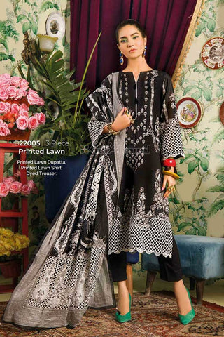 Gul Ahmed 3 Piece Printed Lawn Suit B22005 Summer Essential Lawn Collection 2022