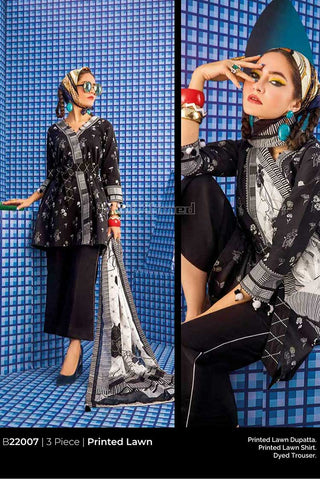 Gul Ahmed 3 Piece Printed Lawn Suit B22007 Summer Essential Lawn Collection 2022