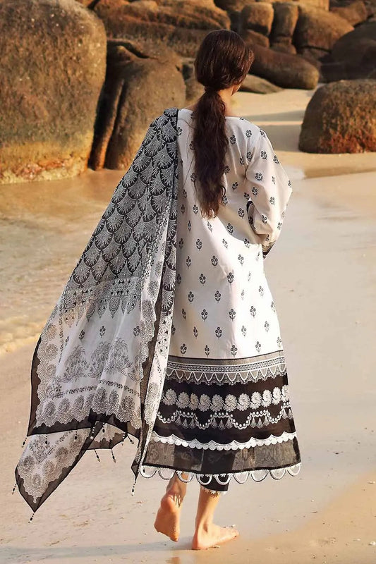 Picture of Gul Ahmed - 3PC Embroidered Lawn Suit B 22018 Ambrosia Black & White Collection - Available at Raja Sahib