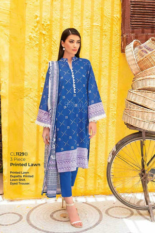 Gul Ahmed 3 Piece Printed Lawn Suit CL1129B Summer Essential Lawn Collection 2022