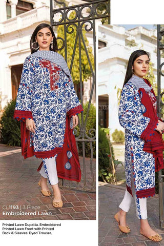 Gul Ahmed 3 Piece Embroidered Lawn Suit CL1193 Summer Essential Lawn Collection 2022