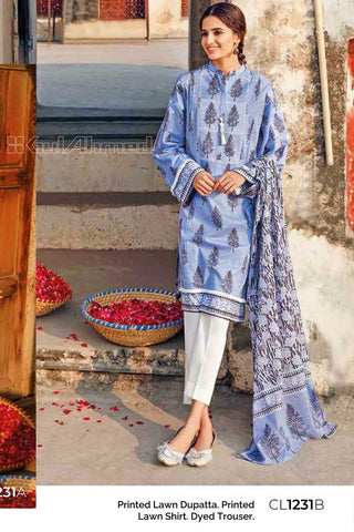 Gul Ahmed 3 Piece Printed Lawn Suit CL1231B Summer Essential Lawn Collection 2022