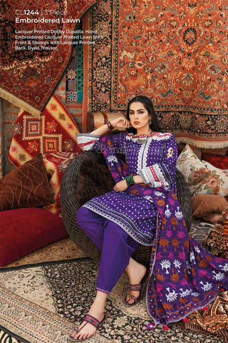 Gul Ahmed 3 Piece Embroidered Lawn Suit CL1244 Summer Essential Lawn Collection 2022