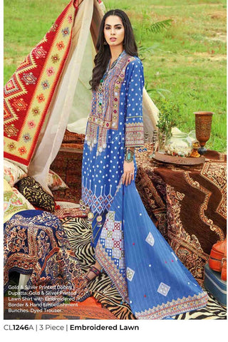 3 Piece Embroidered Lawn Suit CL1246A Summer Essential Lawn Collection