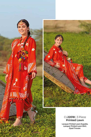 3 Piece Printed Lawn Suit CL22018 Summer Essential Lawn Collection
