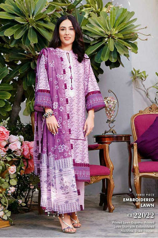Gul Ahmed 3 Piece Embroidered Lawn Suit CL22022 Mothers Lawn Collection 2022
