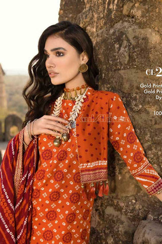 3 Piece Printed Lawn Suit CL22036A Chunri Lawn Collection