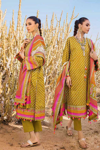 3 Piece Printed Lawn Suit CL22047A Chunri Lawn Collection