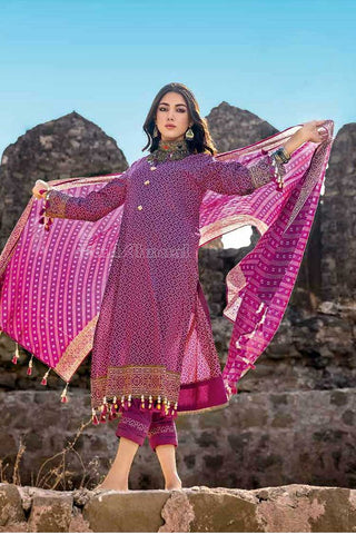 3 Piece Printed Lawn Suit CL22057B Chunri Lawn Collection