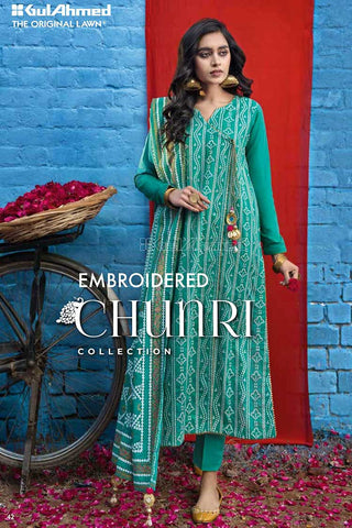 Gul Ahmed 3 Piece Embroidered Lawn Suit CL22116 Chunri Lawn Collection 2022