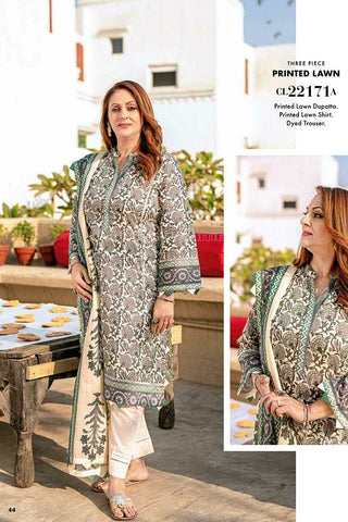 Gul Ahmed 3 Piece Printed Lawn Suit CL22171A Mothers Lawn Collection 2022