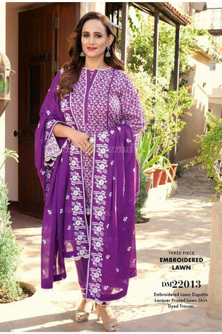 Gul Ahmed 3 Piece Embroidered Lawn Suit DM22013 Mothers Lawn Collection 2022