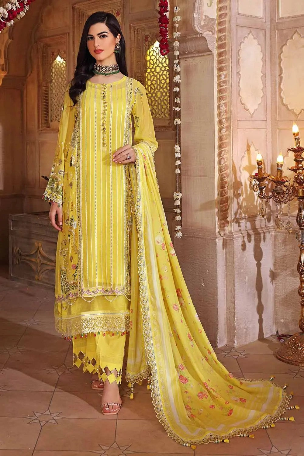 Picture of Gul Ahmed - 3PC Schiffli Chiffon Embroidered Suit FE 22052 Eid Ul Adha Festive Collection - Available at Raja Sahib