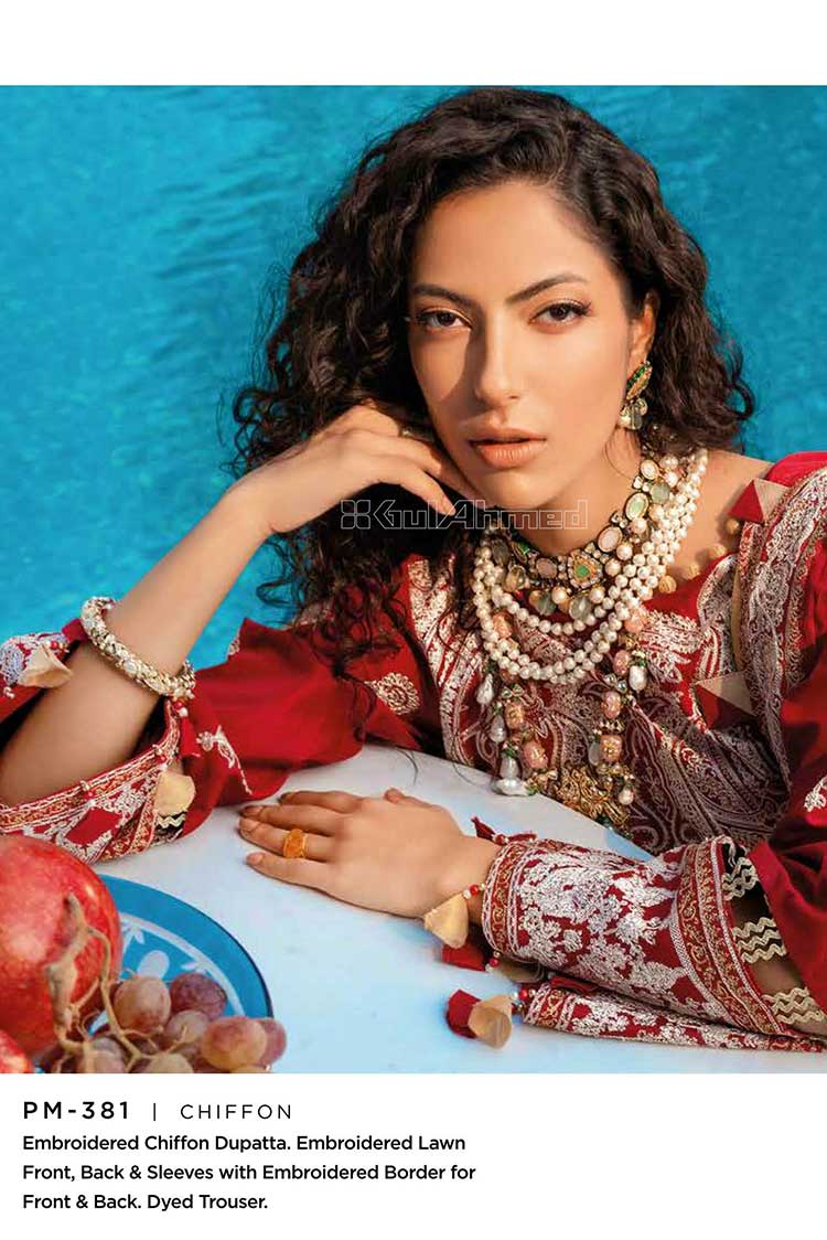 Picture of Gul Ahmed - 3PC Embroidered Lawn Suit PM381 Summer Premium Lawn Collection - Available at Raja Sahib