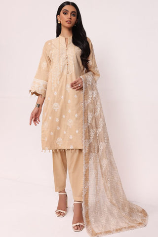 Al Karam 3 PC Embroidered One Way Slub Suit With Net Dupatta SS015 Spring Summer Lawn Collection 2022 Vol 1