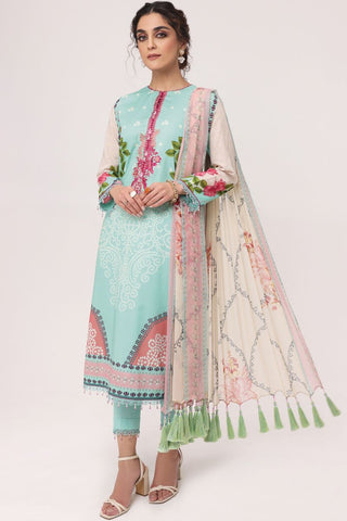 Al Karam 3 PC Embroidered Lawn Suit With Chiffon Dupatta SS04B Spring Summer Lawn Collection 2022 Vol 1