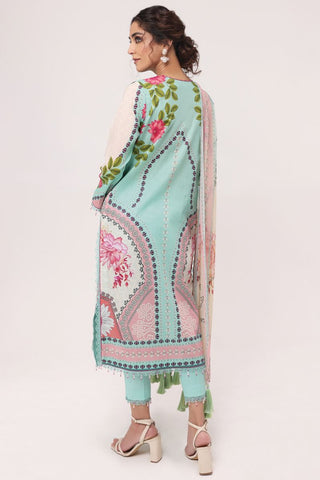 3 PC Embroidered Lawn Suit With Chiffon Dupatta SS04B Spring Summer Lawn Collection Vol 1