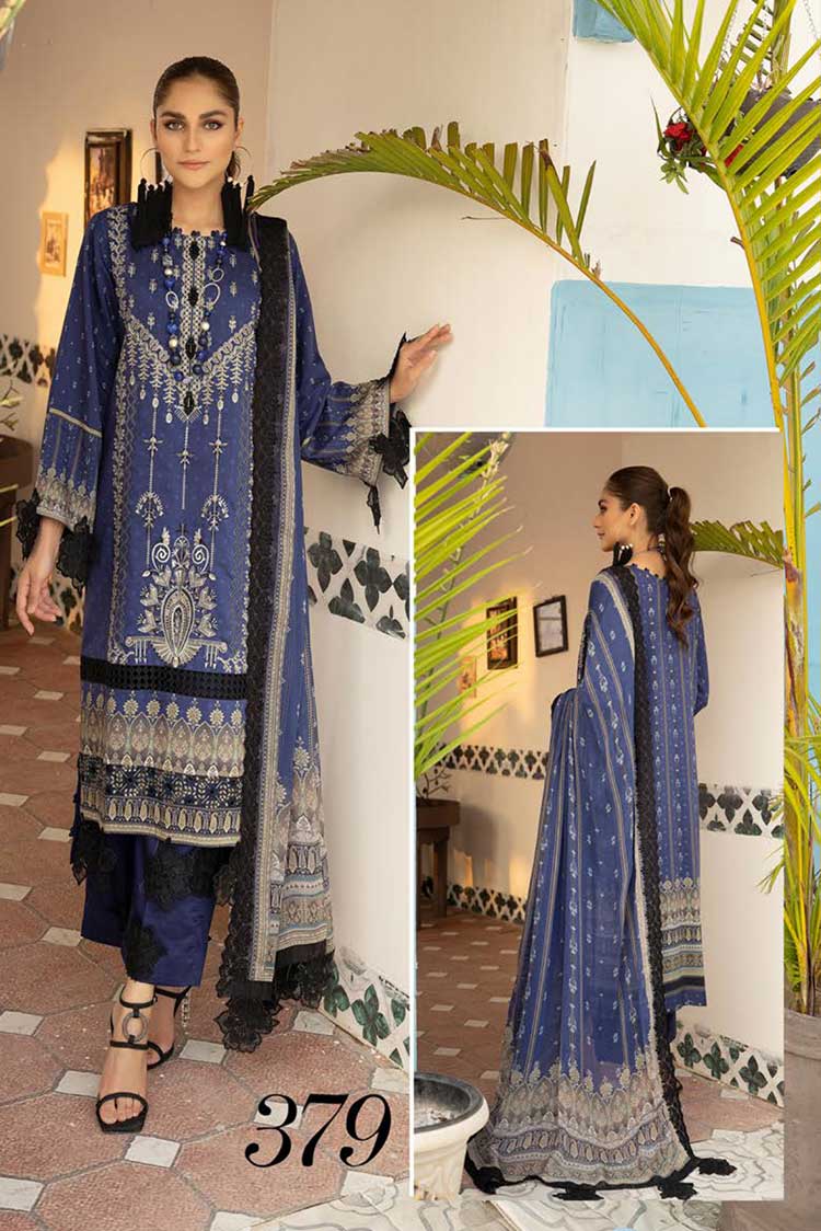 Picture of Shaista - Design 379 Miraal Viscose Digital Printed Embroidered Collection - Available at Raja Sahib